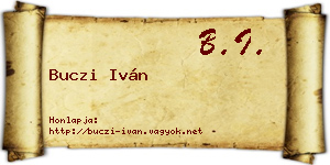 Buczi Iván névjegykártya