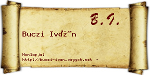 Buczi Iván névjegykártya